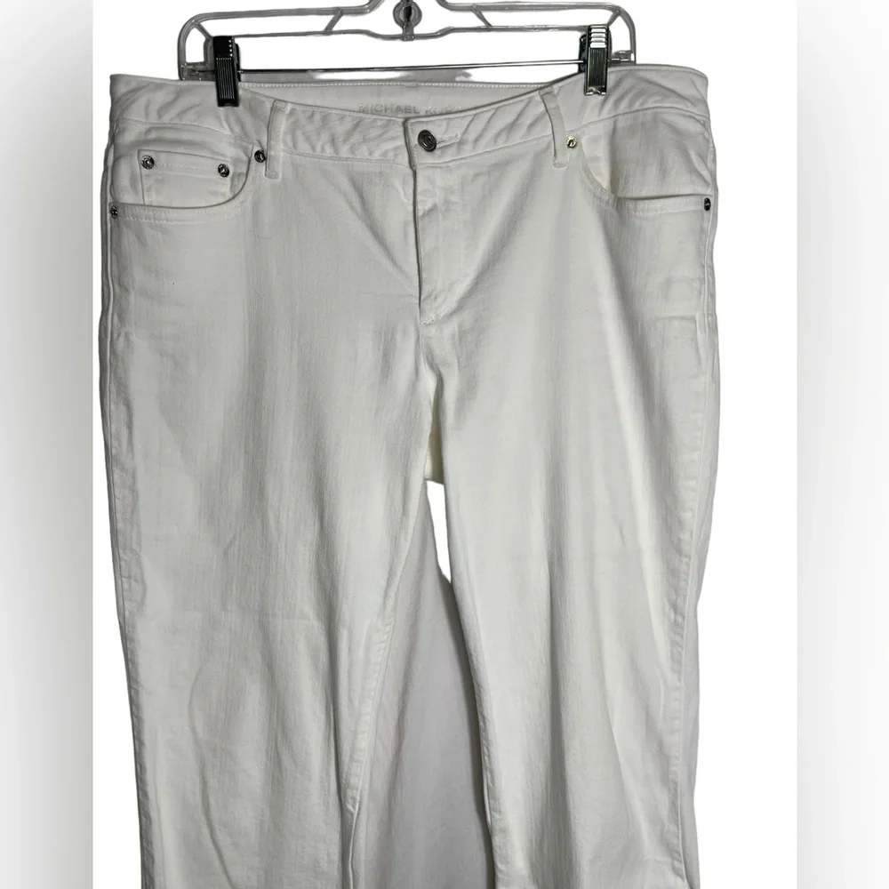 Michael Kors‎ jeans size 14 white stretch cropped frayed ankle jeans 💙💙